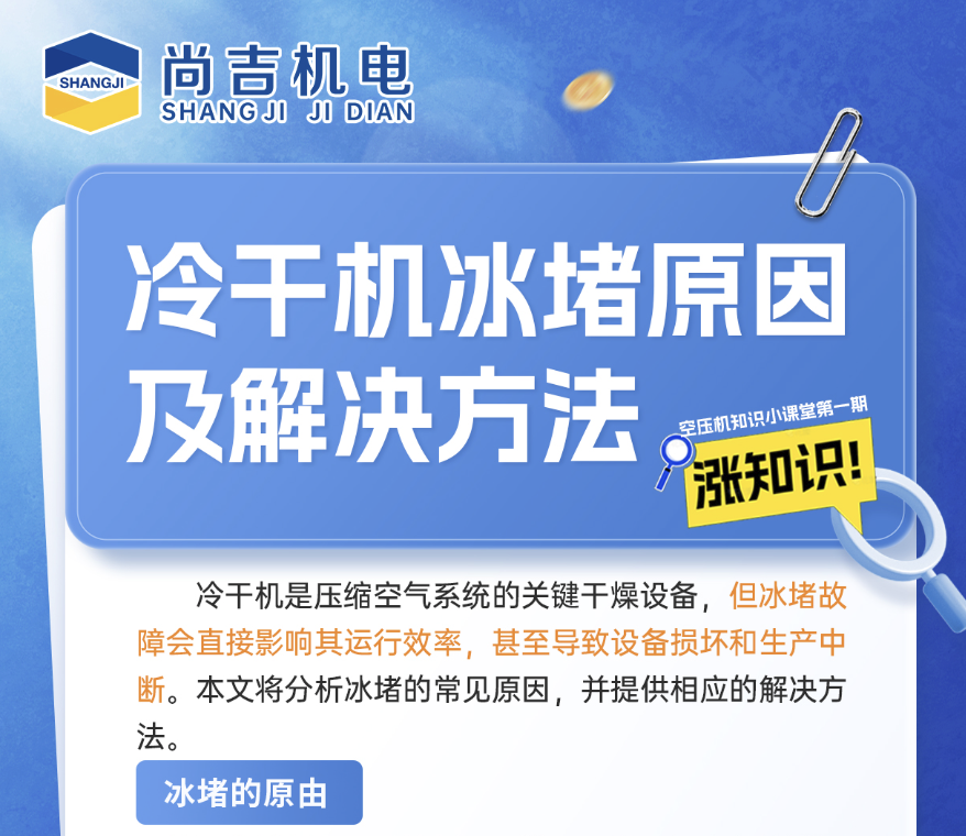 冷干机冰堵？原因+解法一图看懂！